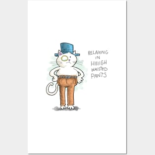 Dapper Cat - High Waisted Posters and Art